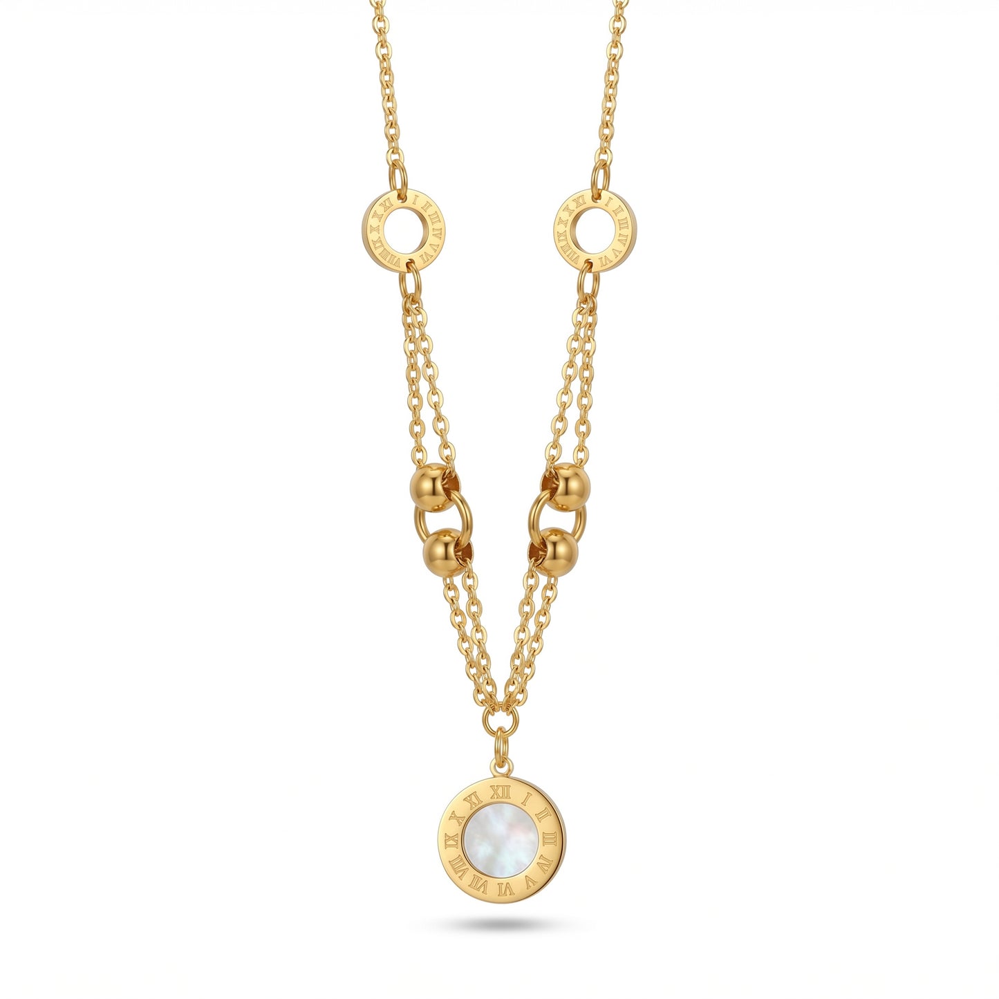 Roman Dial Pendant Necklace