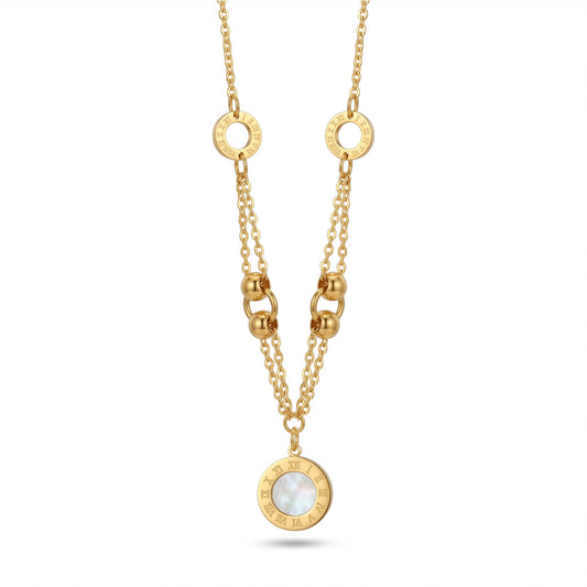 Roman Dial Pendant Necklace