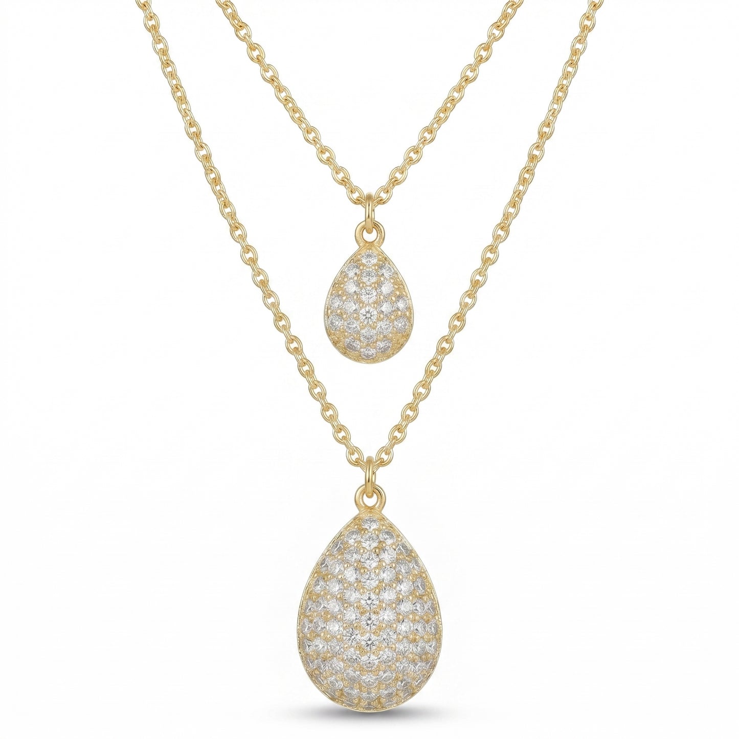 Teardrop Zircon Layered Necklace