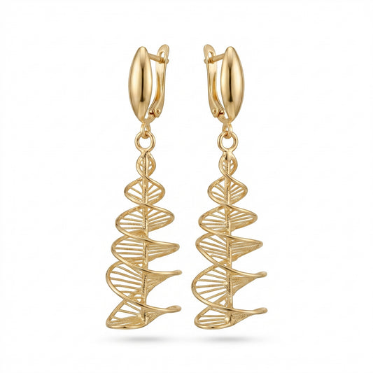 Geometric Spiral Drop Earrings