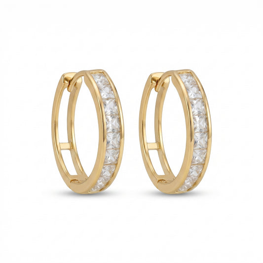 Crystal Huggie Hoop Earrings